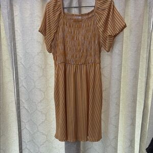 LuLaRoe Orange Striped Mini Dress